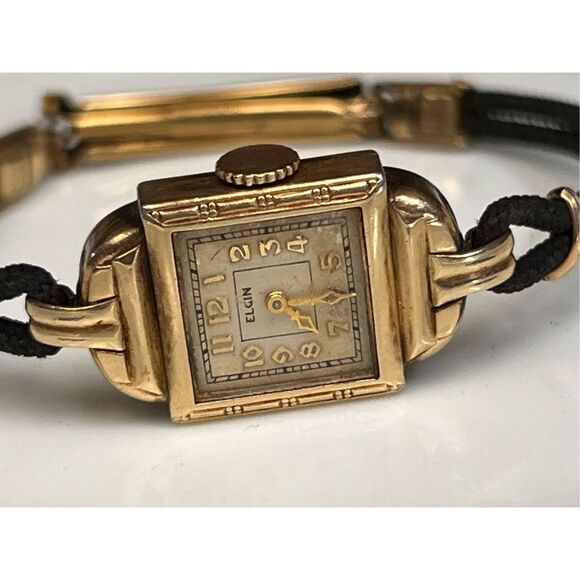 Antique Art Deco Ladies Elgin Wind Up Watch Time Piece 10k Gold Filled. main image 11